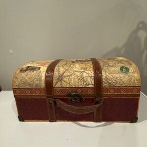 Punch Studio Vintage Old World Map Paperboard Suitcase
